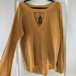 NWT! Yellow “Express” Medium Bell Sleeve Sweater